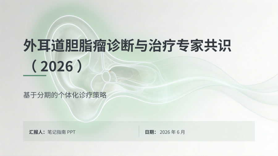 外耳道胆脂瘤诊断与治疗专家共识（2026） 第 1 页