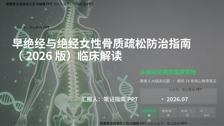 早绝经与绝经女性骨质疏松防治指南（2026版）临床解读 第 1 页
