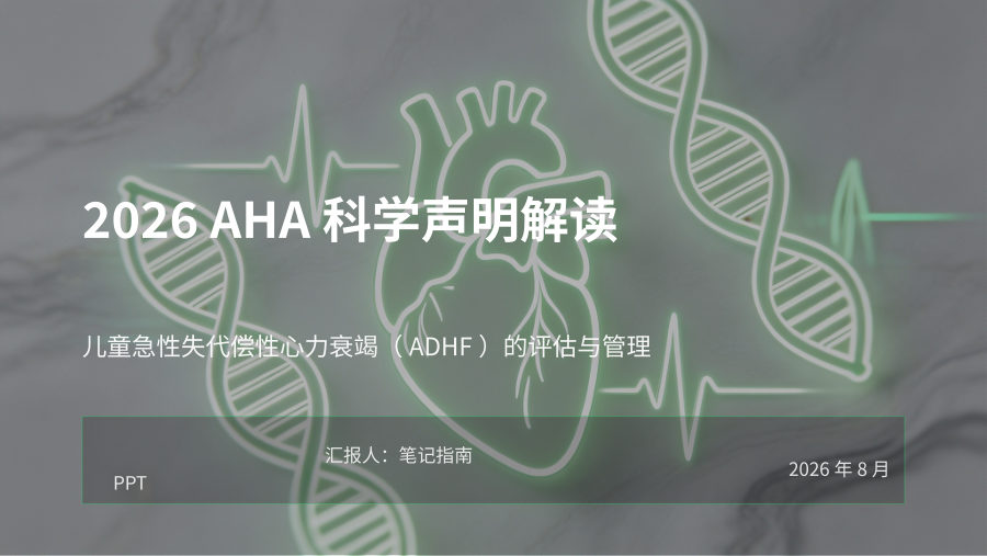 2026 AHA儿童急性失代偿性心力衰竭PPT 第 1 页